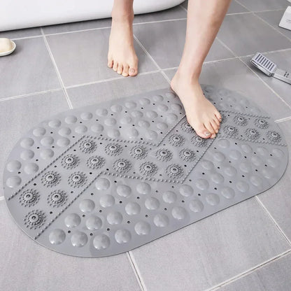 Bathroom Floor Mat, Bedroom Floor Mat, Shower Mat, Non - slip Absorbent Carpet, Oval Plain Water Drop PVC Rug
