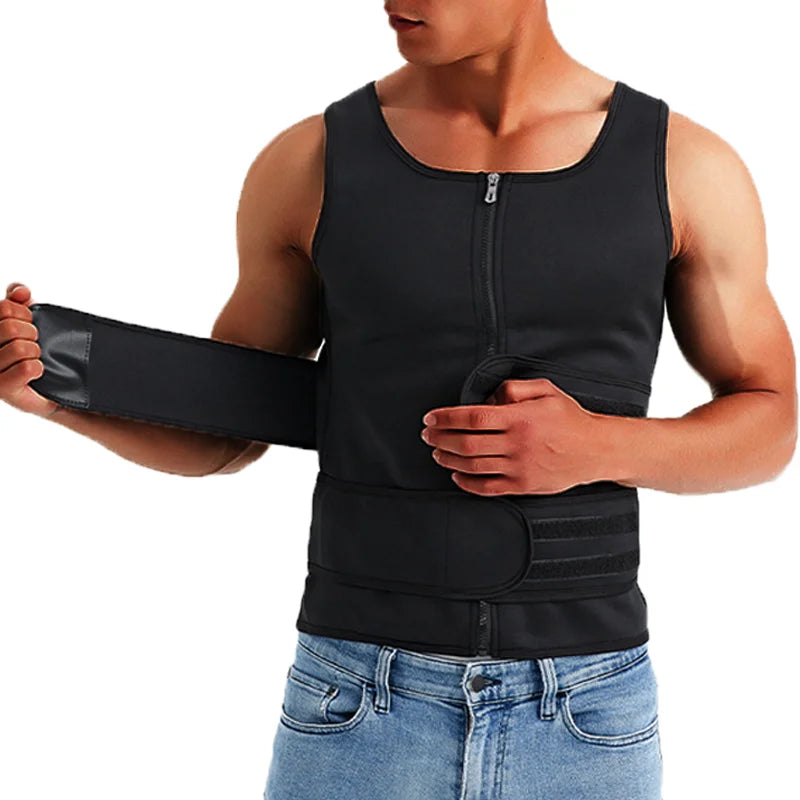 Men Body Shaper Waist Trainer Vest Slimming Shirt Sauna Sweat Vest Compression Undershirt Shapewear Fat Burner Workout Tank Tops