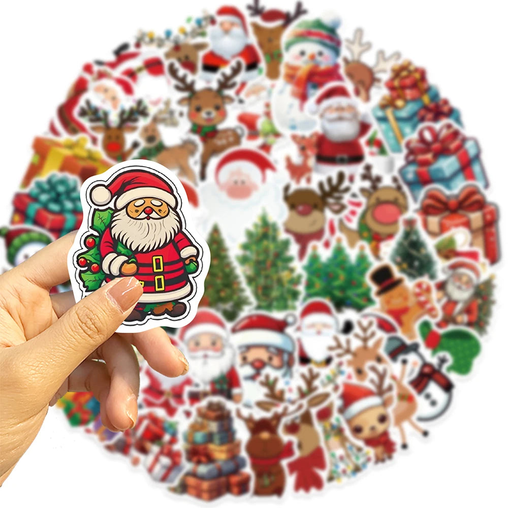 10/30/50pcs Kawaii Cartoon Christmas Art Aesthetic Stickers Pack Toy Diary Laptop Scrapbook Phone Decoration Graffiti Sticker