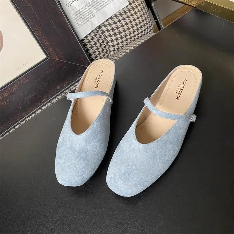 Woman Shoes ‌Summer New Women's Slippers Outdoor Casual Low Heel Slides with Buckle Slippers Women Daily Wear Closed Toe Sandals