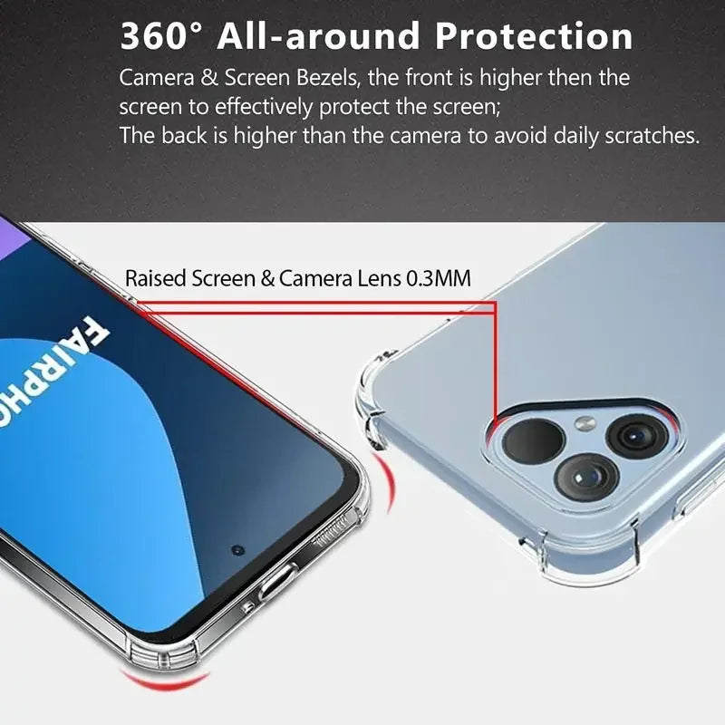 جراب TPU شفاف مقاوم للصدمات بأربع زوايا لهاتف Fairphone 6 5 غطاء حماية شفاف لهاتف Fairphone6