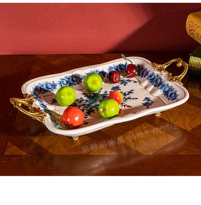 Kitchen Unique Plate Organizer Modern Design Aesthetic Plates Art Fashionable Bandeja Decorativa Centro De Mesa Home Accessories