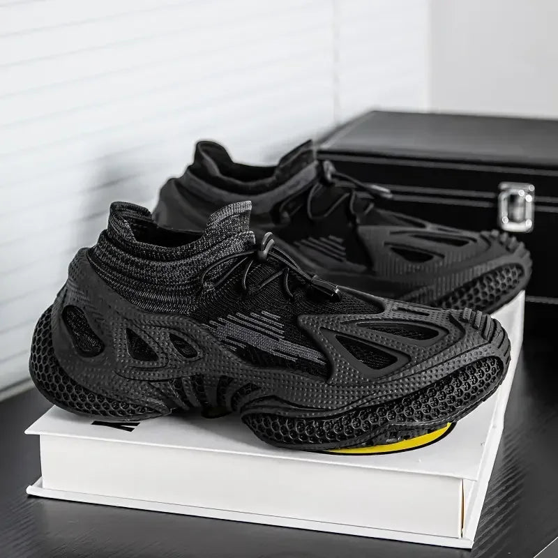 2025 Men Shoes -New Casual and Fashionable Sneakers Sports- Fly Woven Sneakers, Thick Soled- Versatile Socks, and -Trendy -Shoes