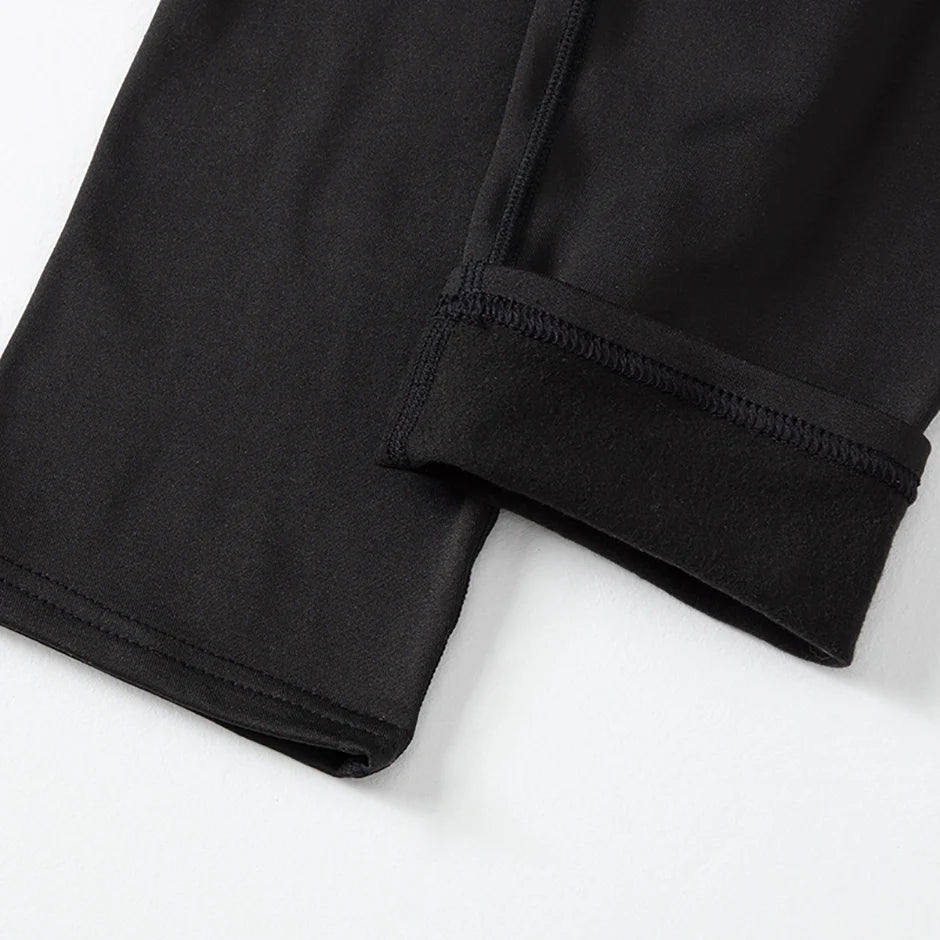 2/4 Pcs Autumn/Winter Men's Black Long sleeved Pants Underwear Set Youth Fitness Running Base Sports Shirt Casual Stretch Pants