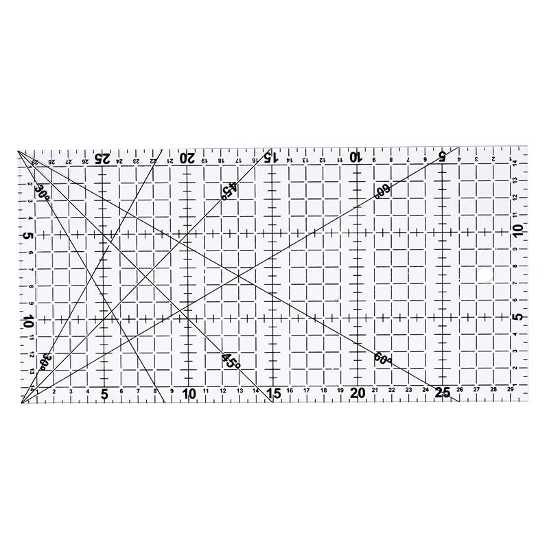 مسطرة ترقيع شفافة متعددة الأحجام من الأكريليك، مسطرة رسم، أدوات خياطة وقياس للمكتب والمدرسة