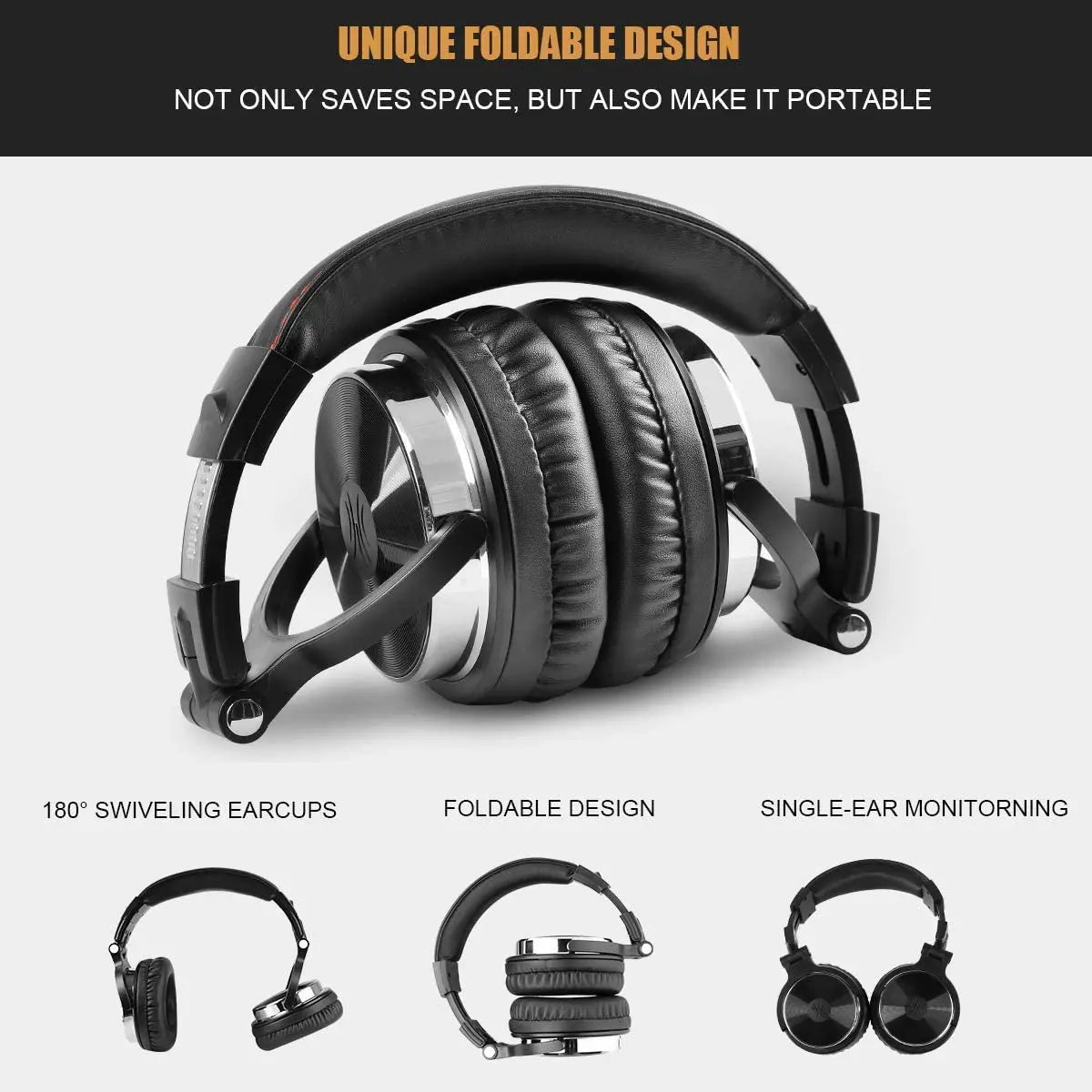 Oneodio Pro 30 Professional Studio DJ Headphones With Microphone Over Ear Wired Earphones HiFi Monitors Foldable Gaming Headset