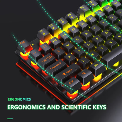 Computer Gaming Keyboard And Mouse Set USB Wired Backlight PC Keyboard Mouse Combos
