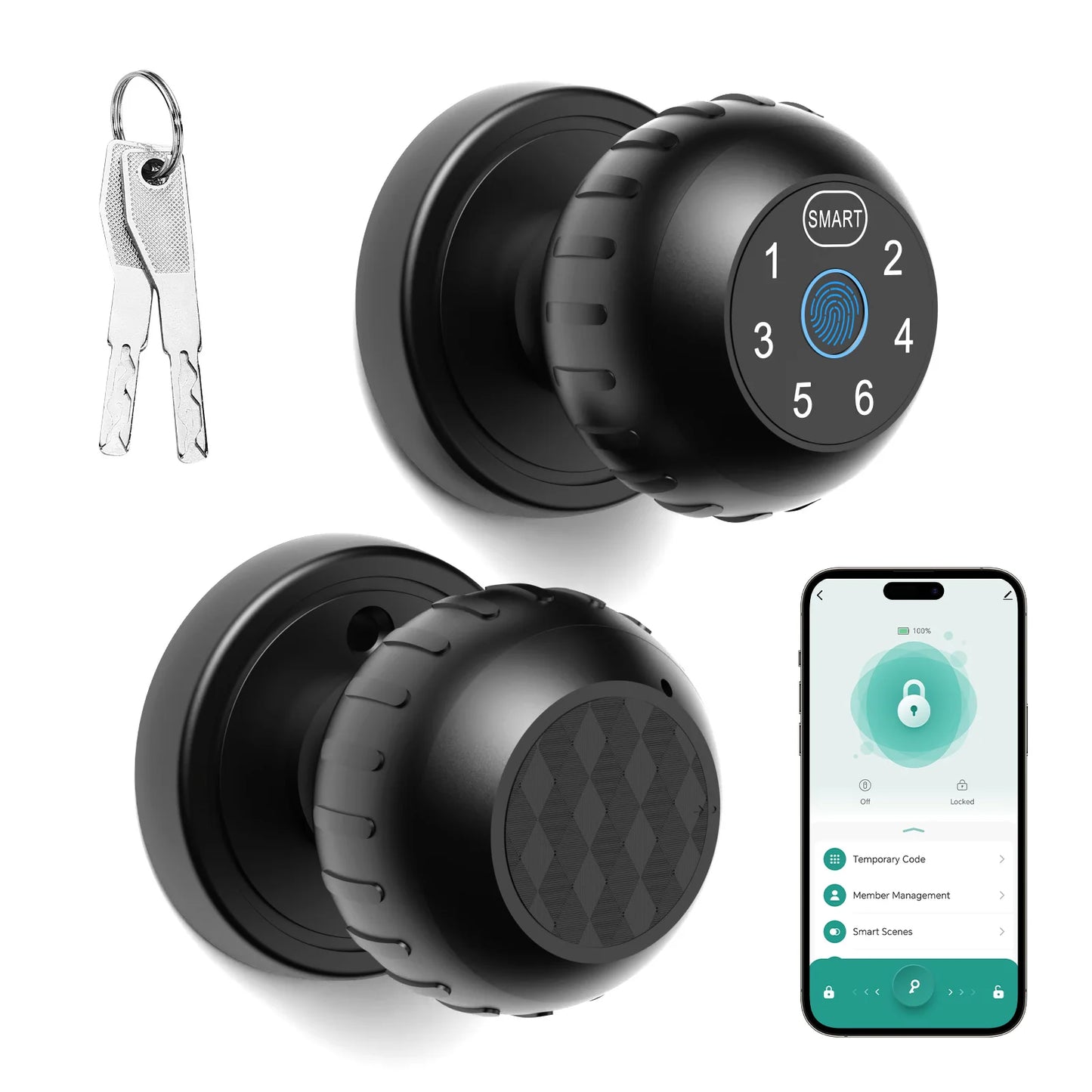 Viladepot Indoor Smart Fingerprint Door Lock – App Remote Control, Passcode & Touchscreen Keypad Entry