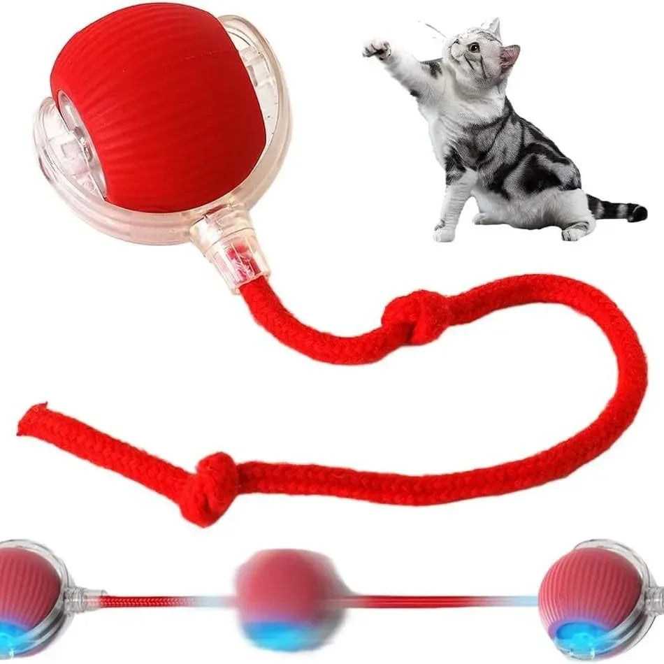 Smart Cat Toys Automatic Rolling Ball Fake Tail Rechargeable Electric Pet Interactive Toy Dog Cat Training Imitate Mouse Tail
