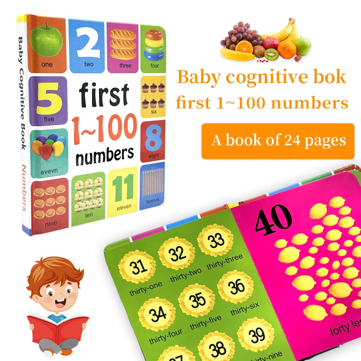 0-2 Years English Children's Cognitive Encyclopedia Enhancing Cognition Children's Early Learning Books Gifts