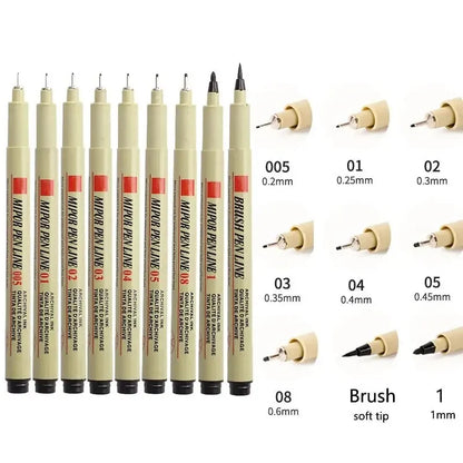 3pcs Manga Markers Needle Pen Art Hand-painted Hook Line Pen Sketch Pens Stationery Set Art School Supplies Art Sakura Pen New