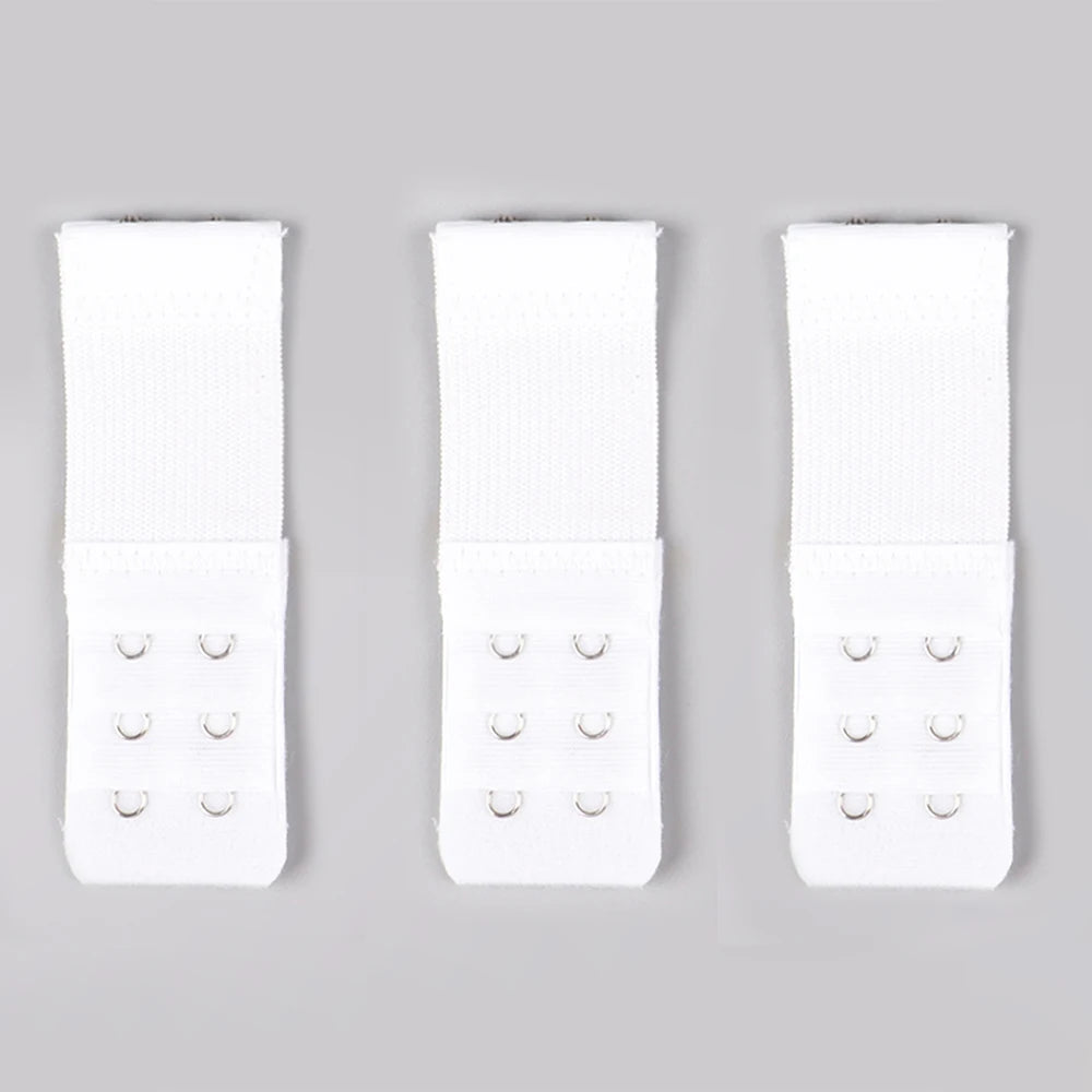 3 Pieces, 3 Rows with 2 Hook Extension Straps, Elastic, Soft and Comfortable Bra Straps, Women's Underwear Accessories