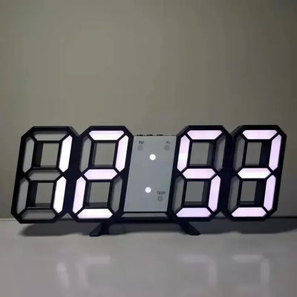3D Mini Clock LED Digital Wall Clock Desk Clock Electronic Alarm Clock Living Room Wall Clock DIY Kitchen Timer Cute Timer