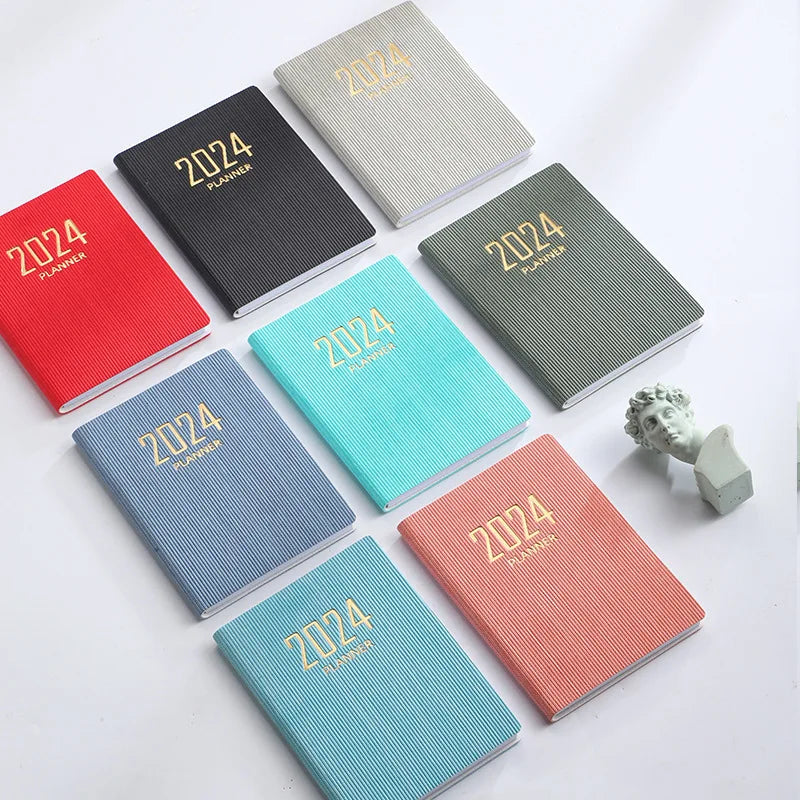 365-Day 2025 Portable A7 Pocket Planner Pu Cover Daily Weekly Schedule Notebook Calendar Journal School Office Supplies Agenda