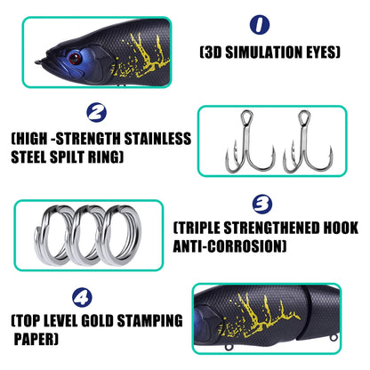 Slow Sinking SwimBaits Fishing Lures 30G Whopper Vibration Soft Tail Or Pike And Bass Hard Baits Isca Artificiall Accessories
