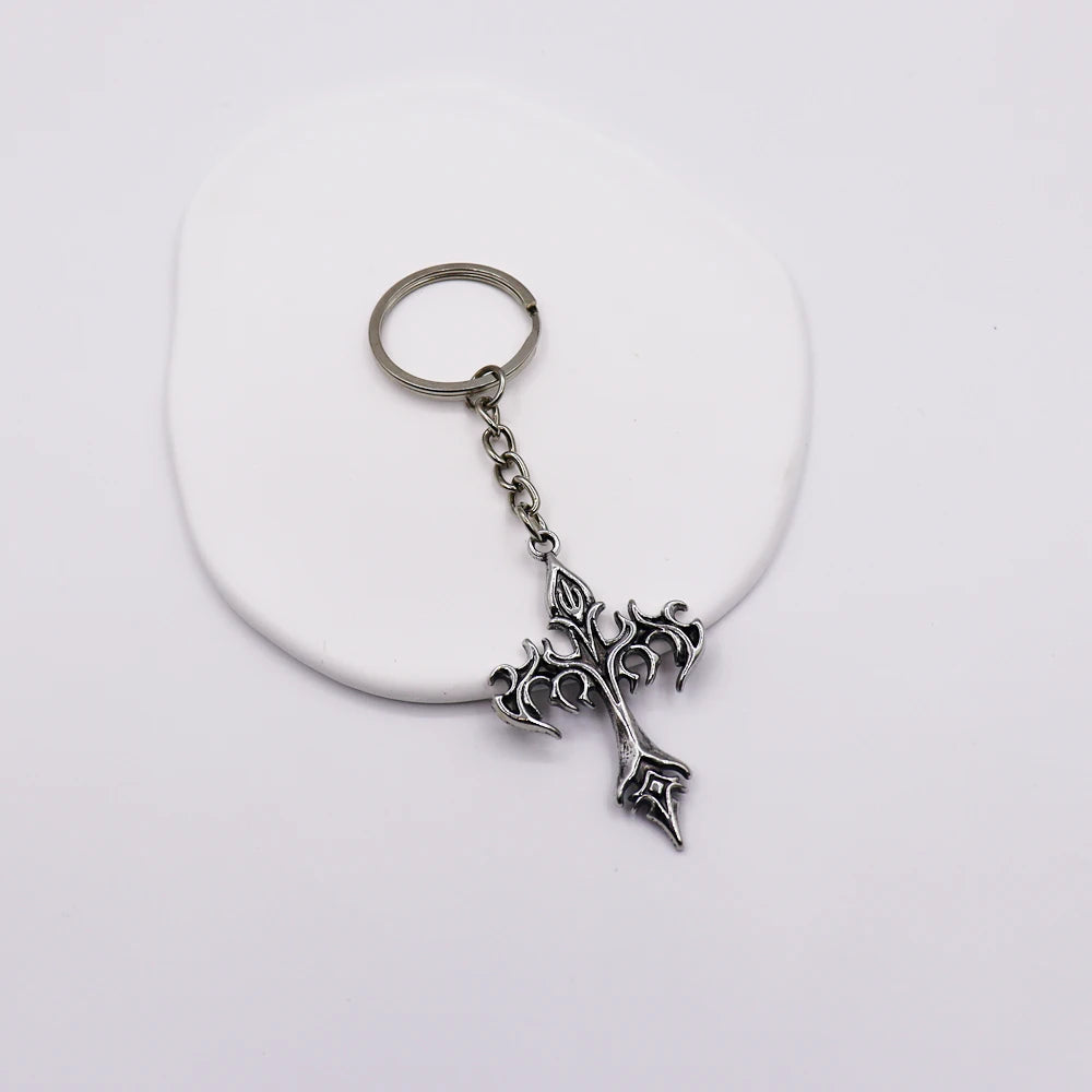 1pcs of cross men's alloy keychain key ring accessories bag accessories car keychain pendant