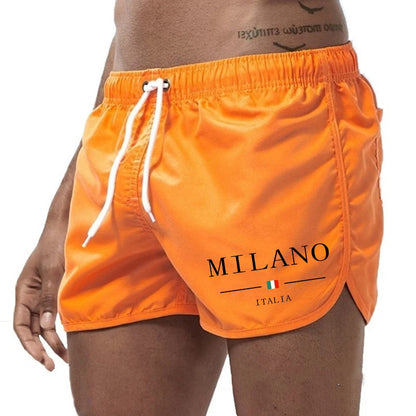 2025 Summer Men's Beach Shorts Urban Print Beach Trunks Jogging Casual Pants Quick Drying Swimming Homme Surf Lightweight Shorts