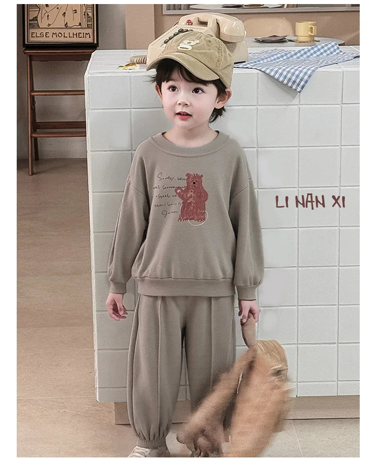 Kids Clothes Sets 2025 Autumn Winter Sport Suits for Boys Cartoon Sweatshirts+pants Tracksuits for Girls Toddler Outfits Sets