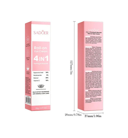 كريم مرطب للعين 4 في 1 من SADOER، مضاد للهالات السوداء، أكياس العين، مصل مرطب لشد البشرة، العناية بالبشرة من أجل جمال العينين