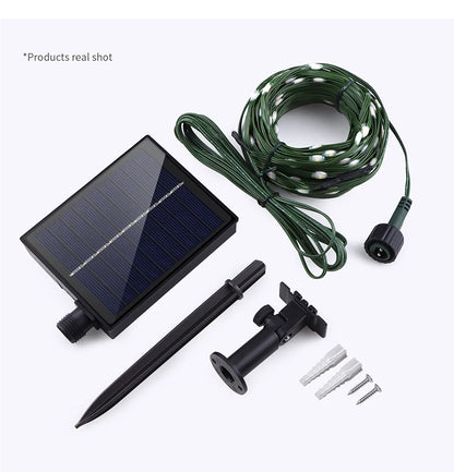 Leather LED Solar String Fairy Lights 100M Christmas Lights Waterproof Outdoor Garland High-Power Solar Lamp For Garden Decor