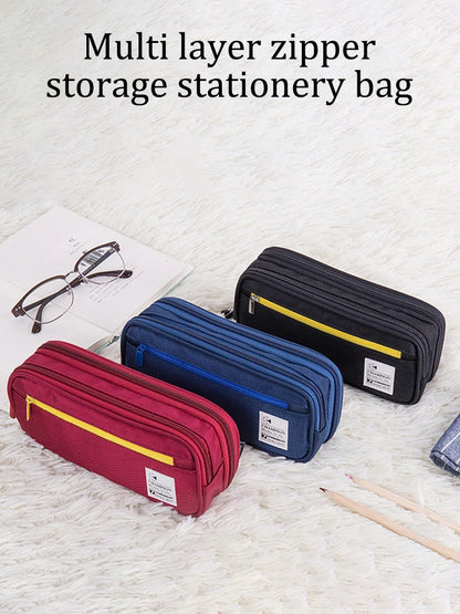 1PC Large Capacity Pencil Case Stationery Cute Boys Girls Gift Bag Pen Box Pencil Cases Storage Student School Office Supplies