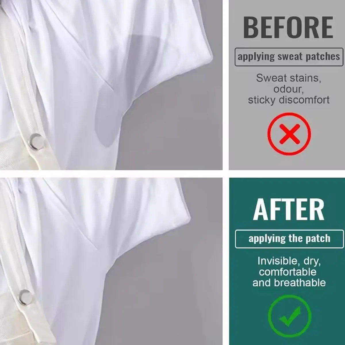 20-100pcs Armpit Sweat Pads Disposable Underarm Sweat-absorbing Stickers Breathable Invisible Sweatproof Clothes Stickers