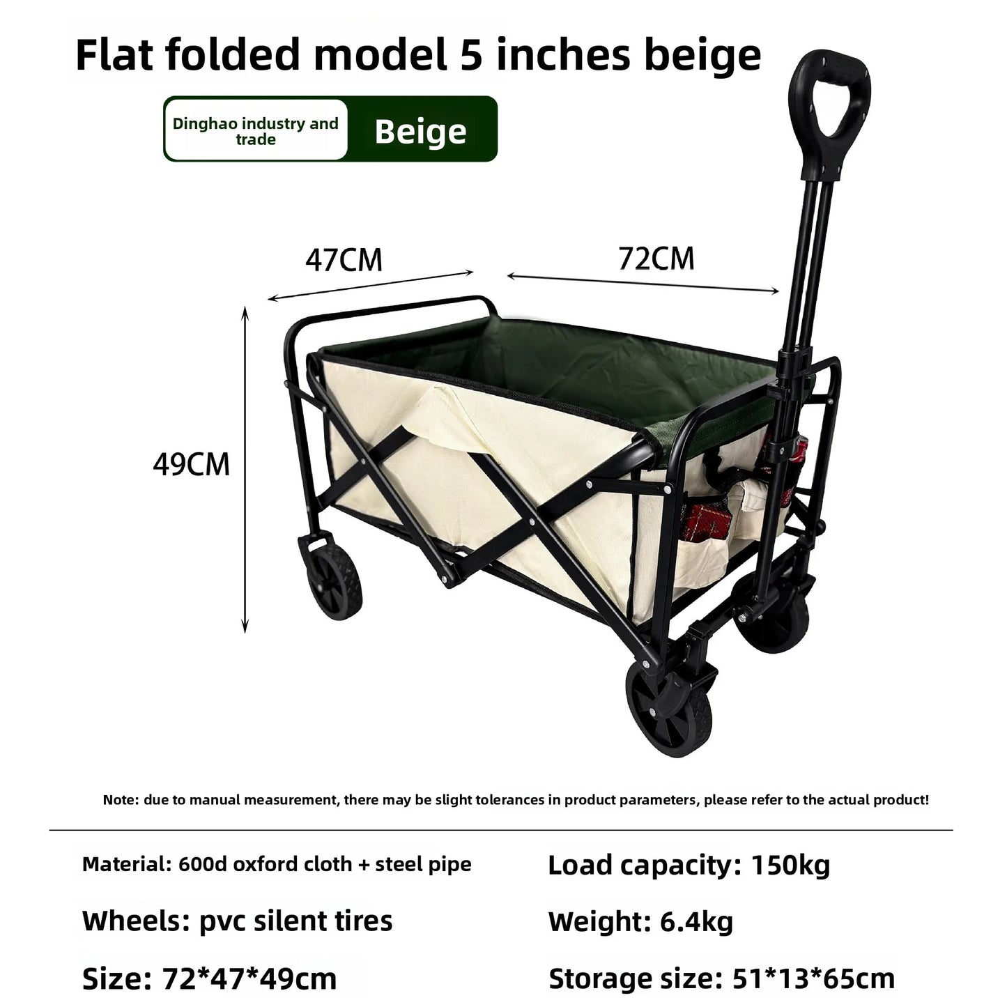 Outdoor camping vehicle, small trolley, camping cart, picnic folding trolley, grocery shopping trolley, small trailer, camper