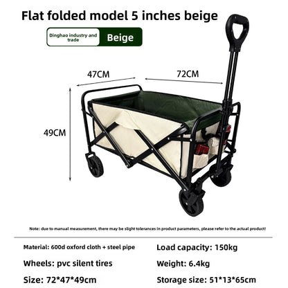 Outdoor camping vehicle, small trolley, camping cart, picnic folding trolley, grocery shopping trolley, small trailer, camper
