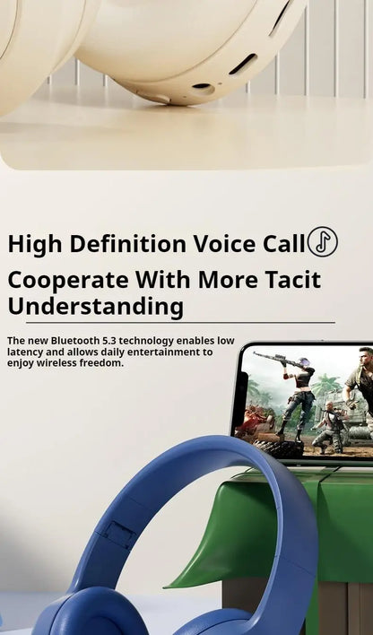 #Wireless Bluetooth 5.3 Headphones Over Ear HIFI Stereo Headsets True Sport Gamer Earphone TF/AUX Music Player with HD Mic Gifts