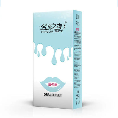 PERSONAGE 100pcs Natural Latex Condom NO OIL Fruity Taste Oral Condom Ultra Thin Smooth Penis Sleeve Safer Contraception for Men