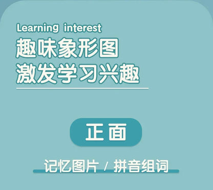 Characters Picture Enlightenment Double Literacy Card Children's Kindergarten Chinese Pinyin Card Hanzi Learning Age