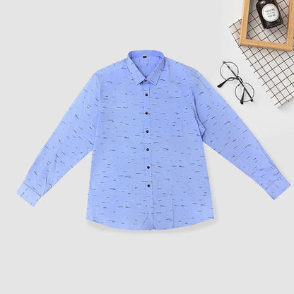2025 Spring and Summer New Male Trend Fashion Print Business High Luxury Long Sleeve Shirt Korean Version Slim-fit Lapel Dress
