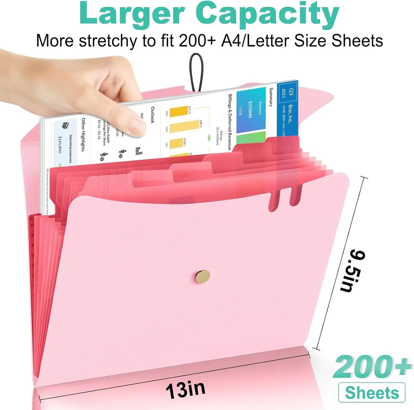 Expanding File Folder,5 Pocket Folders for Documents,Portable Paper Organizer for School Office Supplies,A4 Size
