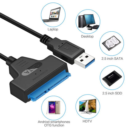 Up to 6 Gbps Sata to Usb 3.0 Adapter for 2.5 Inch Laptop Accessories External HDD SSD Hard Drive 22 Pin Cable Computer Cables
