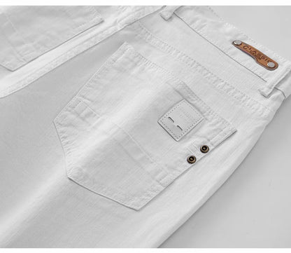 Men White Jeans Elasticity Straight Slim Fit Casual Soft Business Classic Brand Trousers Fashion Advanced Stretch Denim Pants