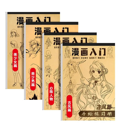 Comics Girl Boy Anime Hand Drawn Book Novice Zero Basic Tracing Manga Sketching Tutorial Drawing Practice Comics Line Draft Book