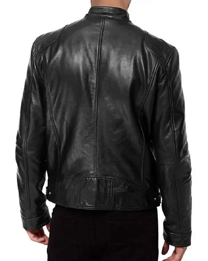 2025 PU Leather Men's Casual Jacket - Motorcycle European Style