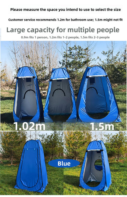خيمة استحمام خارجية محمولة، خيمة طاقة سميكة، مرحاض متنقل، غرفة تغيير الملابس، عزل حراري، كاميرا، معدات سفر