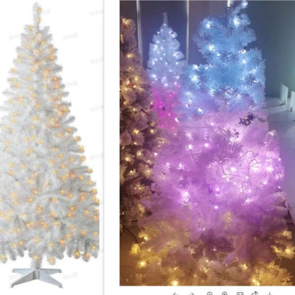 White Christmas Tree Auto Tree Branches Infinite Light 8 Flashing Modes Stereo Wooden Scene Layout Decorations Ornaments Handmad