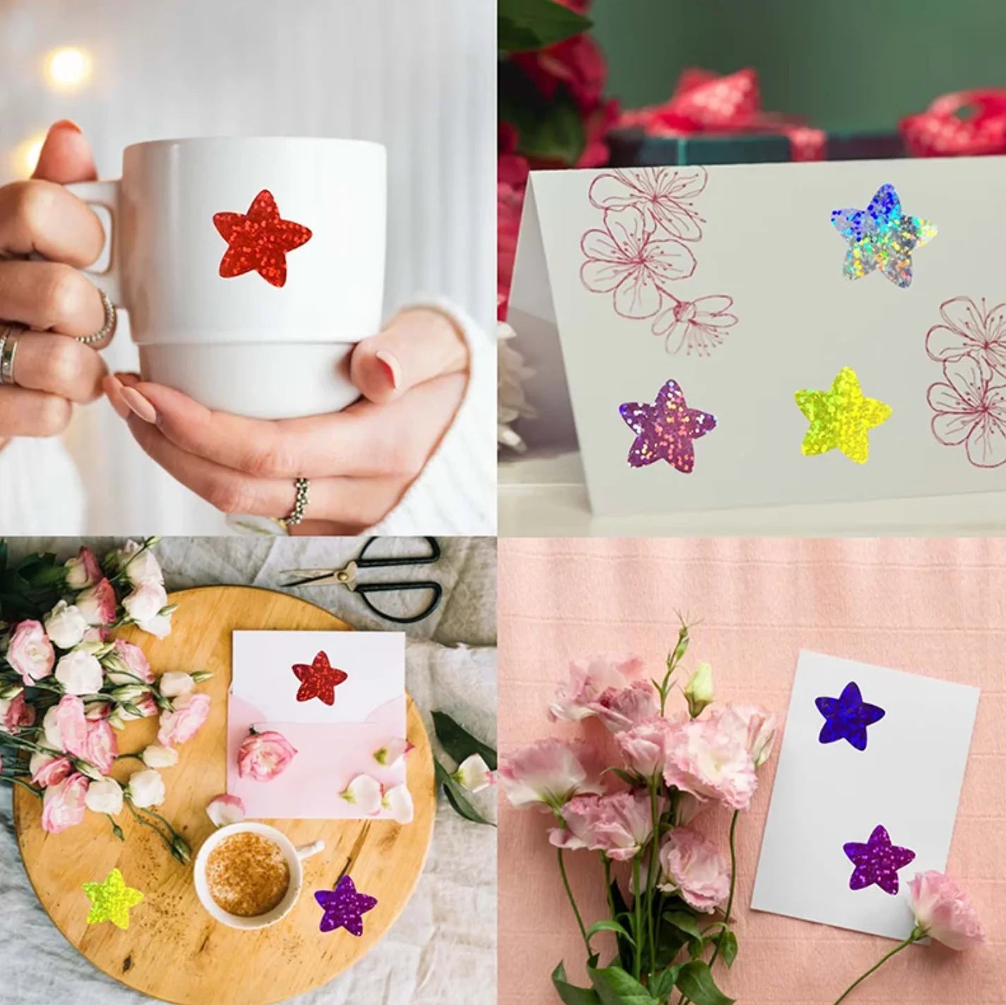 500pcs Holographic Venus Sticker for Children's Reward Laser Stickers Wall Crafts Classroom School Supplies