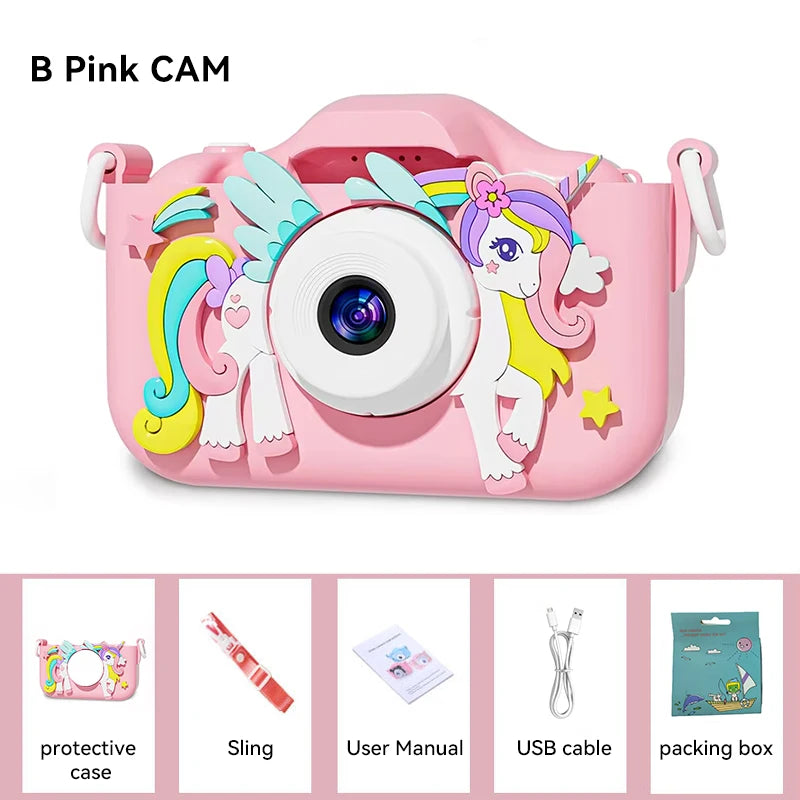 Summer Children Camera 1080P HD Toddler Digital Video Camera 2.0-inch Kids Camera with Silicone Cases Toys for Christmas Gifts