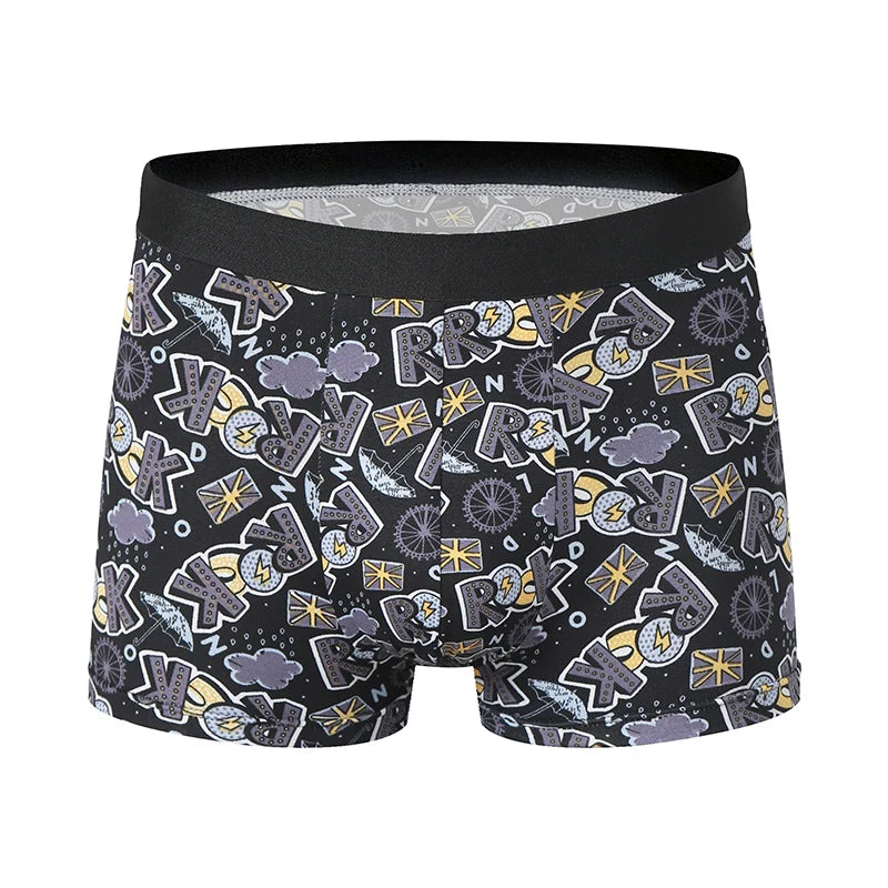 10-piece men's random fashion printed underwear Europe and large size sexy men comfortable wild boyshort elastic waist pants.