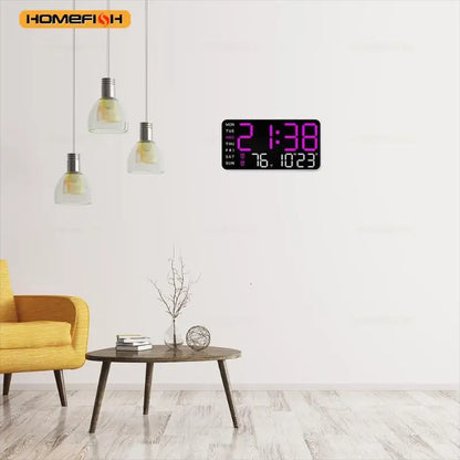 Giant Intelligent Digital Wall Clock｜One screen to control time-temperature-date, home technology pulls full!