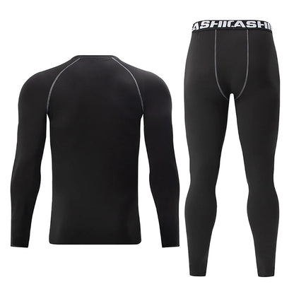 2 Pcs Spring And Autumn Men's Long-sleeved Trousers Sports Suit Fitness Running Jogging Bottoming Clothes License To Train Pants