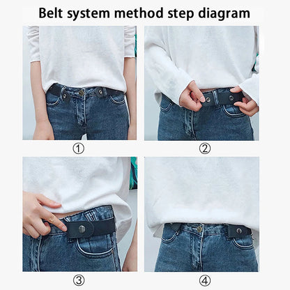 Simple Fashionable Women's No Buckle Stretch Elastic Waist Belt Men Woven Invisible Lazy Belt Length Adjustable，For Jeans、Dress