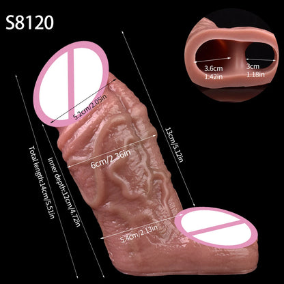 SXXY Silicone Penis Sleeve For Cock Enlargement Lengthen Men Reusable Condom Penis Ring Delayed Ejaculation