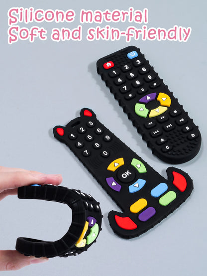 Baby Silicone Teether Toys BPA Free Remote Control Shape Teether Rodent Gum Pain Relief Teething Toy Kids Sensory Educational
