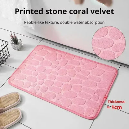 Bathroom Bath Mat An Ti Slip Quick Dry Absorbent Carpet in Wash Basin Bathtub Side Floor Rug Shower Room Doormat Memory Foam Pad