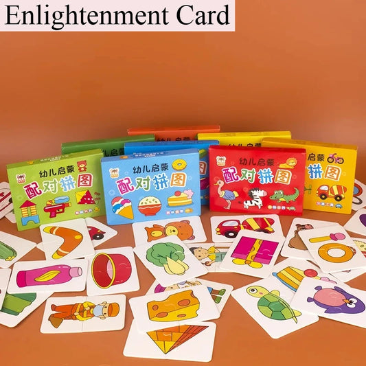 32 Pcs Enlightenment Card Matching Puzzle Early Education Cartoon Pattern Cognitive Boys and Girls Toys