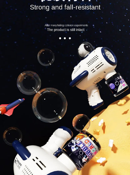 Children Bubble Gun Toy Astronaut Fully Automatic Bubble Machine Bubbles Gun Outdoor Game Fantasy Toy for Boys Girls Gifts